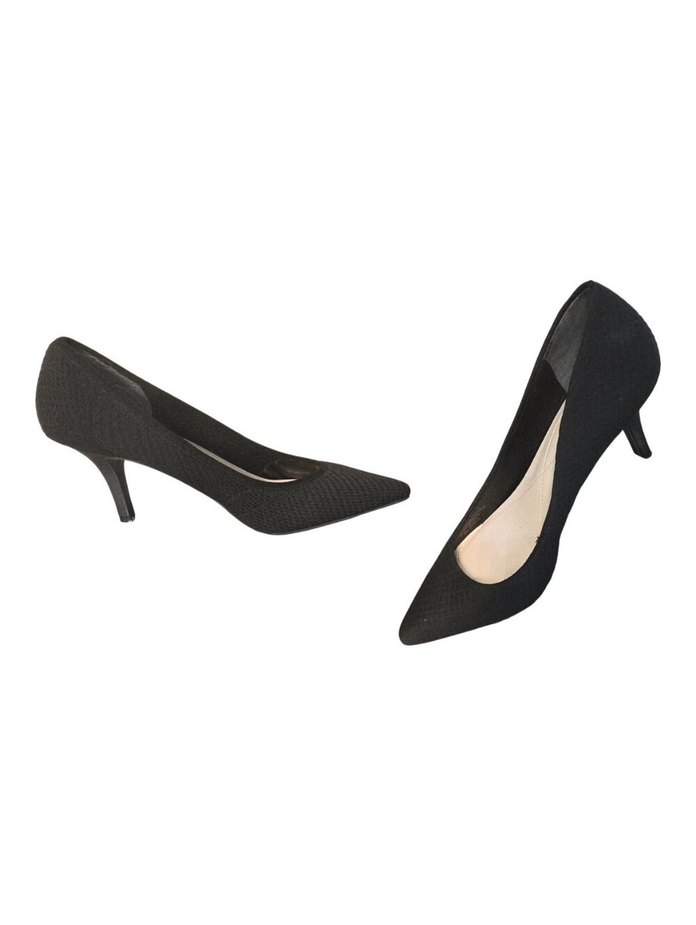 New w/o Box Alfani Textured   Classic Black Pointed-Toe Kitten Heels - 7.5M